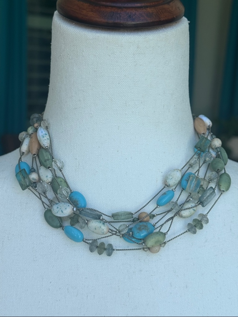 BoHo inspired multi strand, beaded necklace